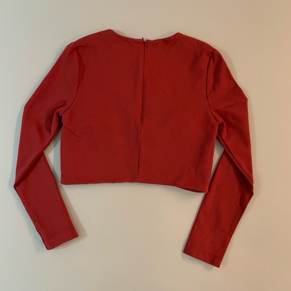 Burnt orange/ rust colour long sleeve crop top - Picture 2 of 5